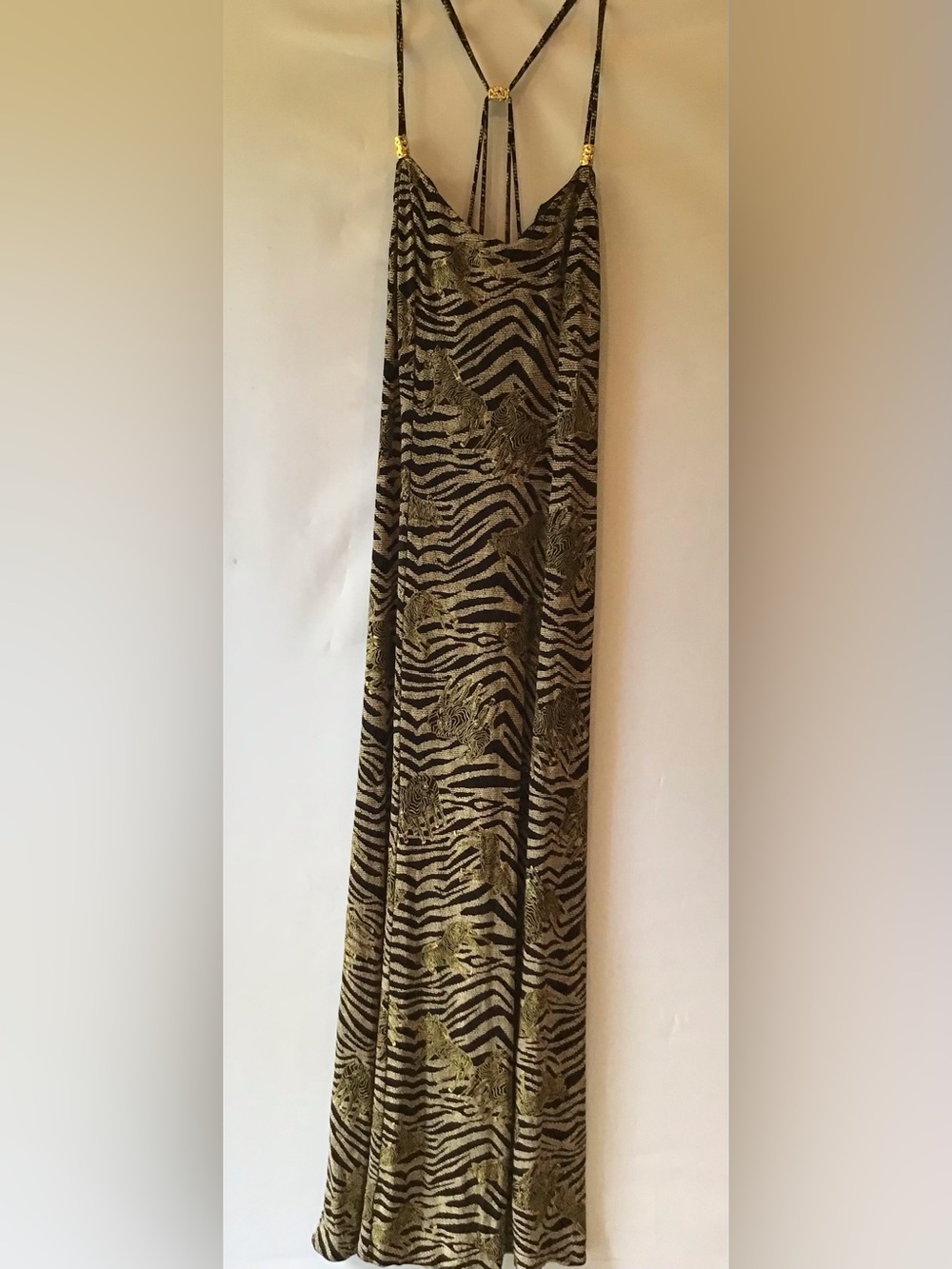 482 Women’s Strappy Zebra Print Maxi Dress